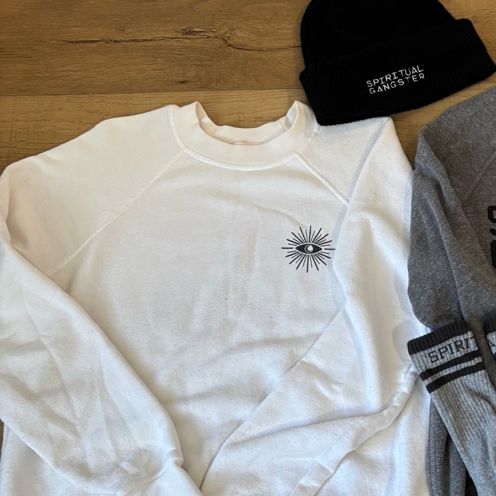 Spiritual Gangster White Crewneck Sweater